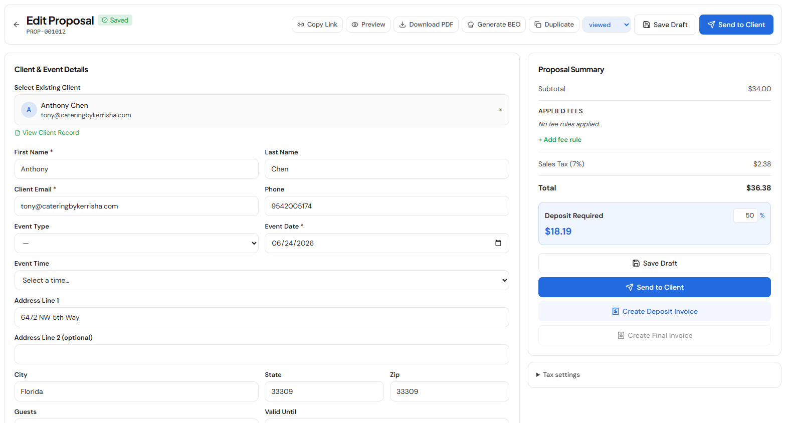 Proposal editor